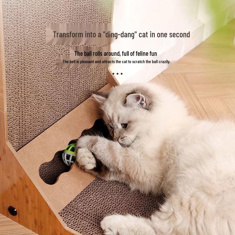 UOTUO Vertical Wooden Cat Scratch Board with Ball