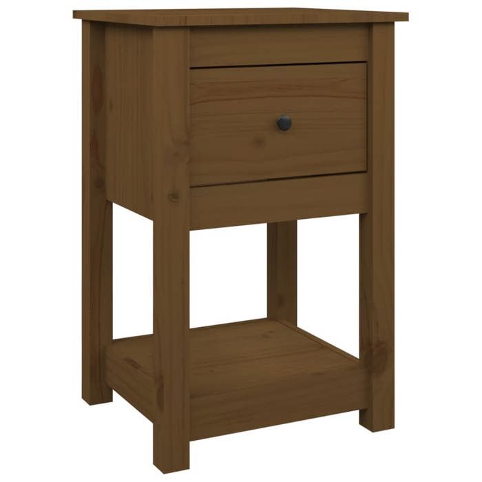 Table de chevet - Maison Exclusive - Marron miel - Bois de pin massif - 40 x 35 x 61,5 cm