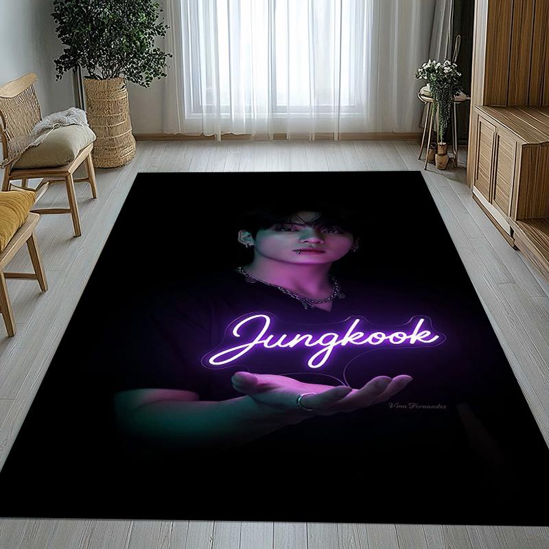 Jeon Jung Kook Kpop B-BTS Living Room Non-Slip Area Rug Soft Carpet for Bedroom Kids Playroom Sofa,Home Decor Doormat Gift 40cm x 60cm