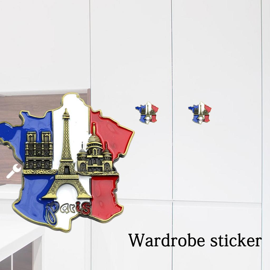 hot sales 1pcs Creative 3D Metal Magnet France Map Fridge Sticker Resin Sticker Paris Tourist Souvenir Home Decoration