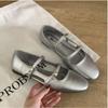 Mary Jane shoes autumn new retro fairy wind hollow flat bottom one word buckle with casual single shoes