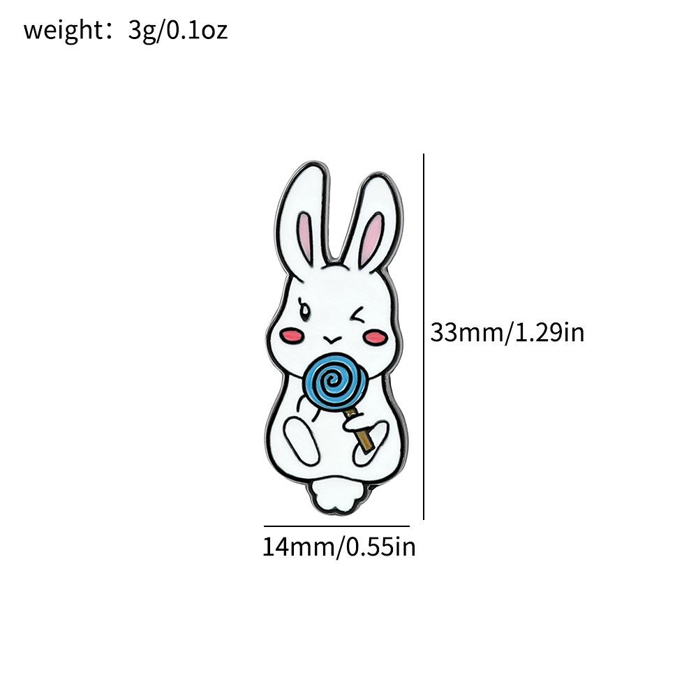 Personalized rabbit metal badge creative soft cute bunny holding flower carrot bag brooch