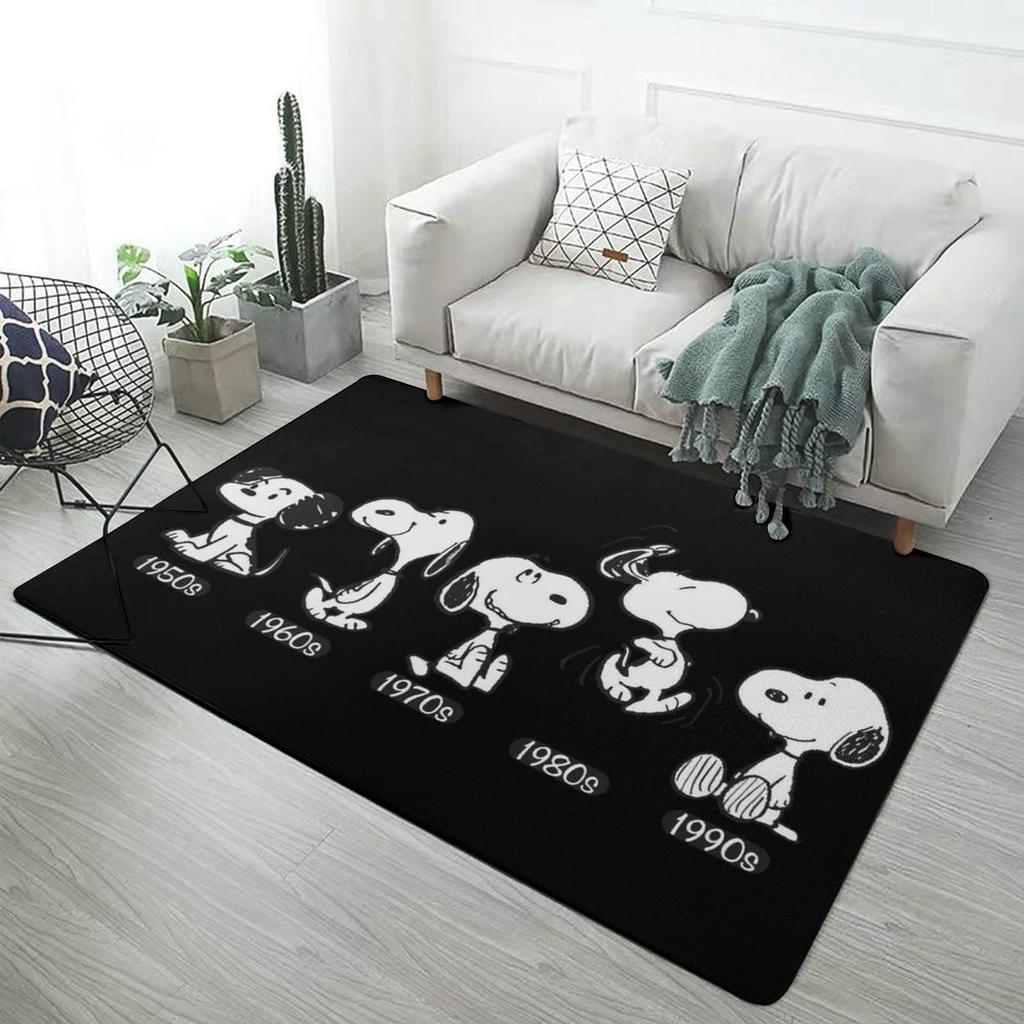 Snoopy Washable Dust Mite Odor Stylish Flannel Washable All Nordic 203 x 148 cm Rug, Rug, Non-Slip, Resistant, Antibacterial, Resistant, Fluffy, Rug,