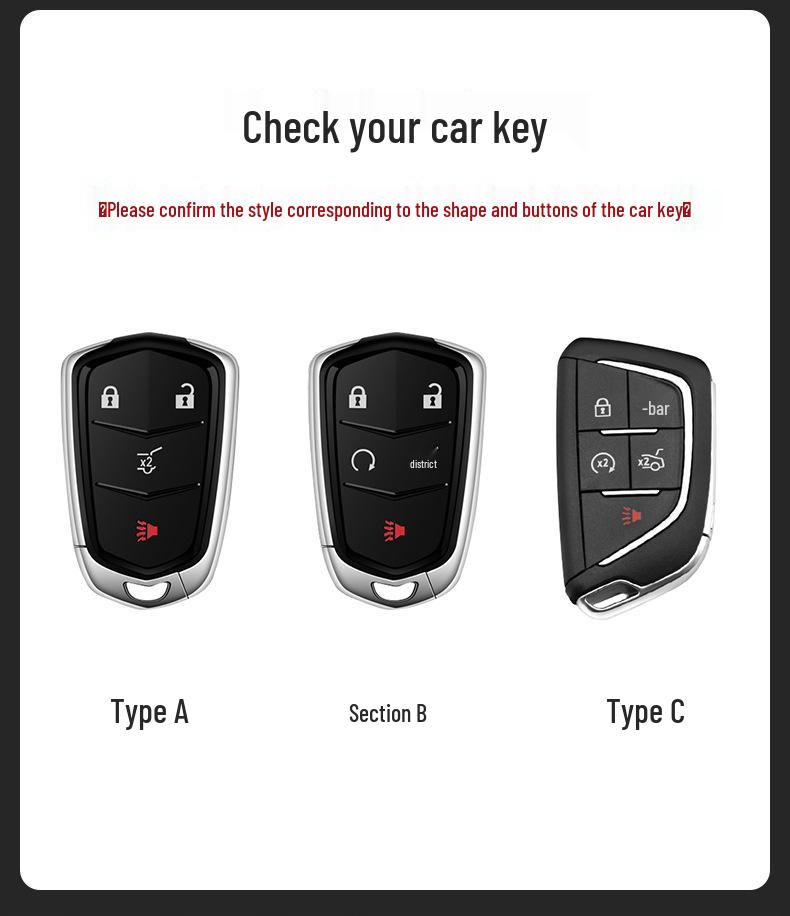Cadillac Key Case: Compatible with CT5, CT4, Lyriq, XT4, XT5, and XT6 Key Fob Pouches.