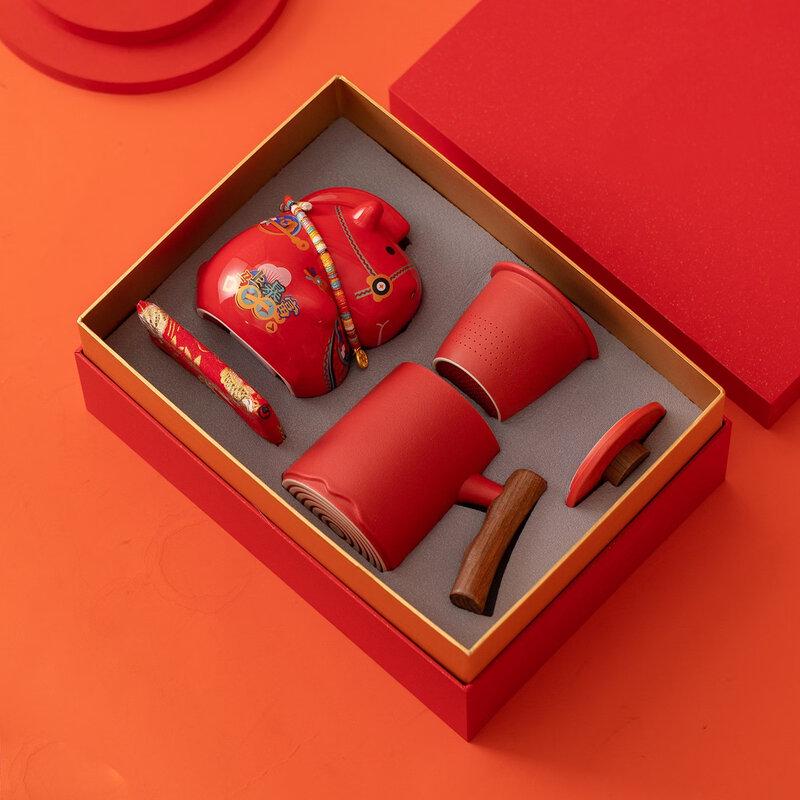 Fortune Horse Ceramic Piggy Bank & Mug Set