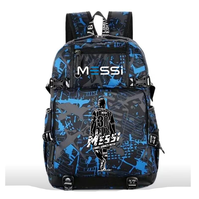 2023 football star Mbappe USB large capacity youth student schoolbag men and women leisure travel shoulder back