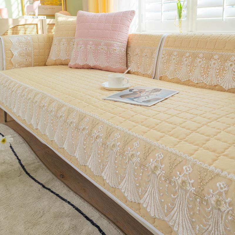 Подушка для дивана Four Seasons универсальная нескользящая подушка для сиденья скандинавский простой полный комплект чехол для дивана тканевый чехол для спинки полотенце 70*70cm бежевый