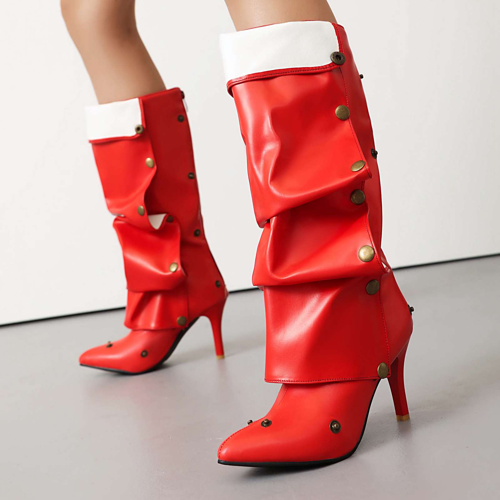 lenkisen ПУ осенне-зимние туфли с острым носком на шпильках — фото 19