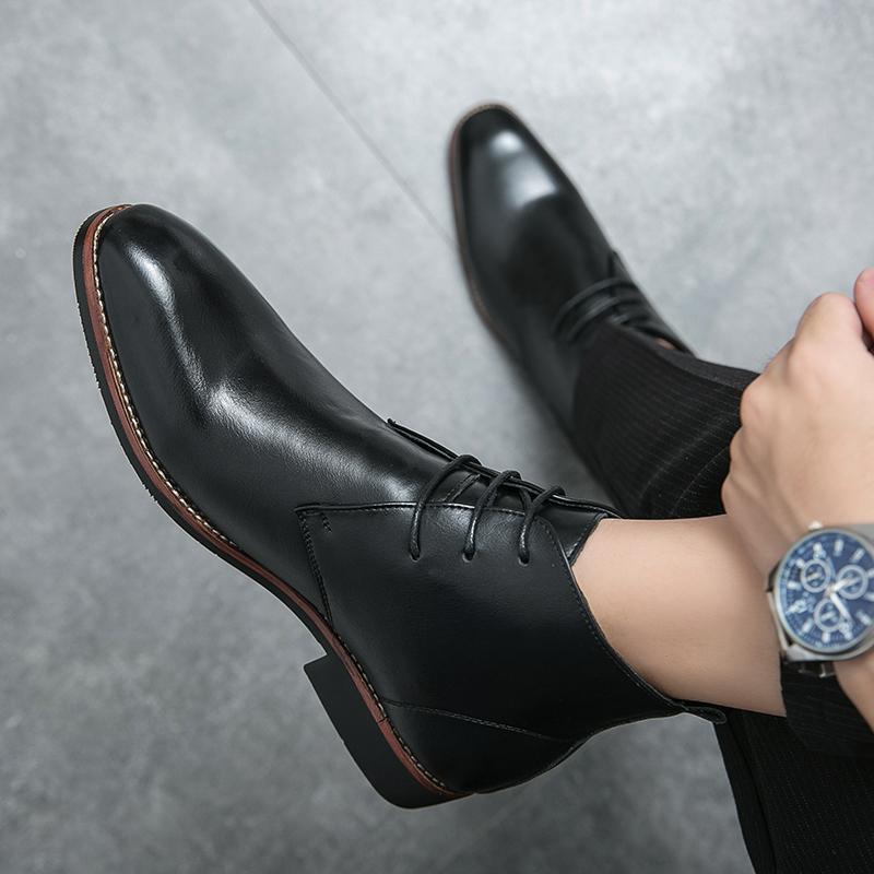 Men's Comfortable Ankle Leather Boots Men's Fashion Brand Chelsea boots men's leather boots high top shoes