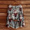 Women's Fashion Long Sleeve Christmas Snowman Snowflake Print Jacket Cardigan