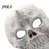 Masque d'Horreur Intégral Masque Squelette Halloween, Crâne à Crocs Style Vintage Usé Cosplay pour Fête Costumée Accessoires Respirant