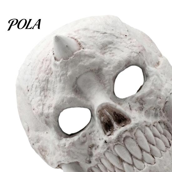 Masque d'Horreur Intégral Masque Squelette Halloween, Crâne à Crocs Style Vintage Usé Cosplay pour Fête Costumée Accessoires Respirant