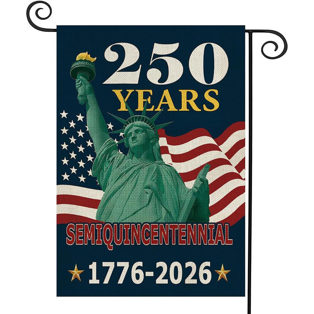 Bandiera da Giardino 250° Anniversario USA, Stendardo Verticale da Esterno a Doppia Faccia per il 4 Luglio, Bandiera da Giardino