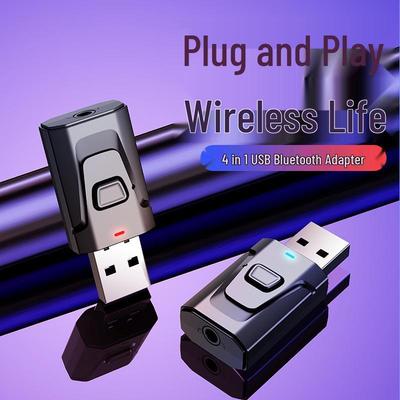 Neuer 4-in-1 Bluetooth 5.4 Sender & Empfänger Audio-Adapter für Autos mit Anruffunktion.