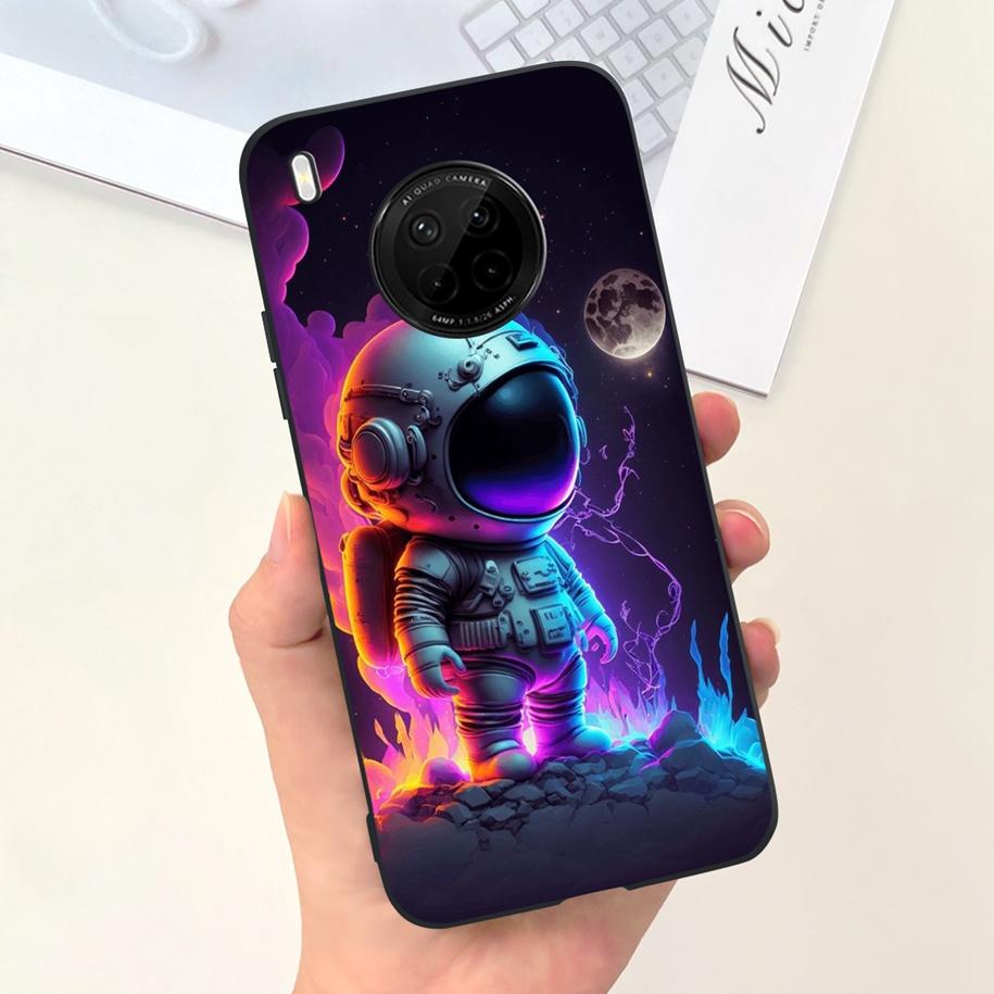 For Huawei Y9a 2020 Silicone Case FRL-22 FRL-23 Cute Astronaut Love Heart Slim Soft TPU Phone Case on Huawei Nova Y9a Y 9A Cover