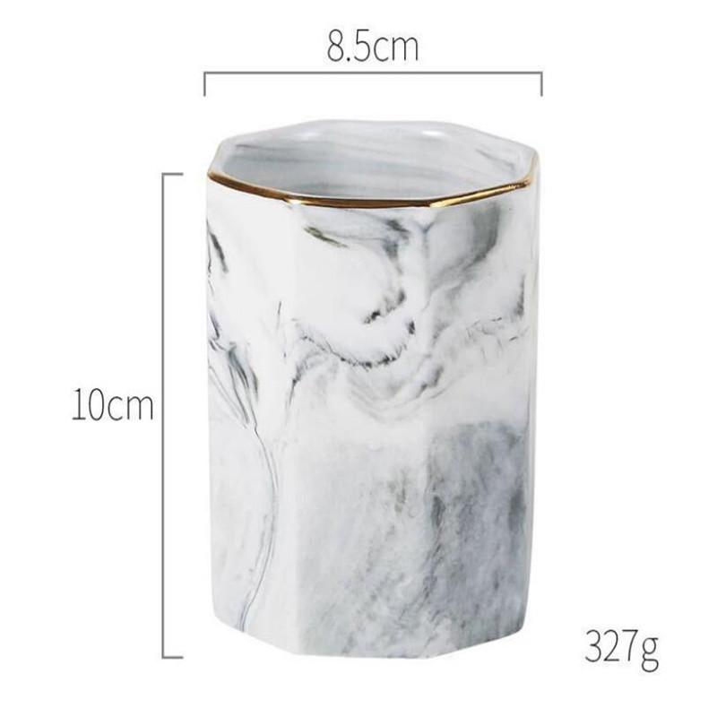 Marble Pattern Pen Holder Ceramic Makeup Brush Cup Storage Cup Storage Cylinder