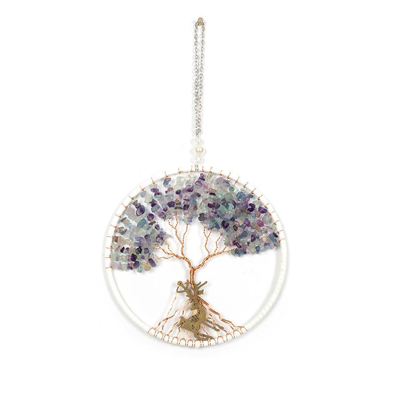 Yilu Crystal Gravel Life Tree Fortune Tree Rose Gold Bronze Alloy Pendant Accessories Home