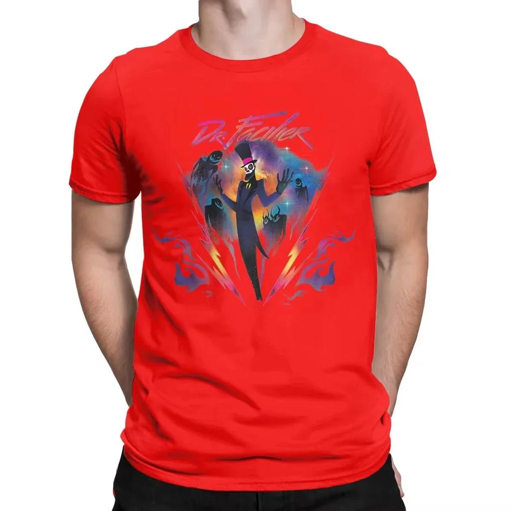 Skurkar Herr T-shirt Dr. Facilier 90-tals Rockband Neon Fritid T-shirt Kortärmad Rundhalsad T-shirt Bomull Sommar Toppar