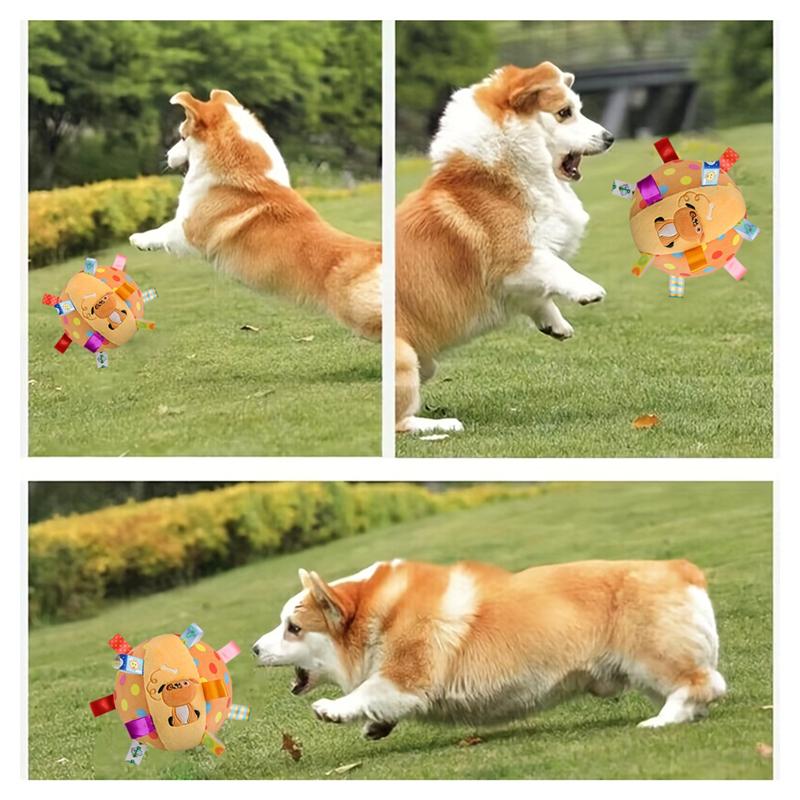 Stress Relief Interactive Ball Dog For Aggressive Chewing Training, Bite Sound Resistance, Plush Handle