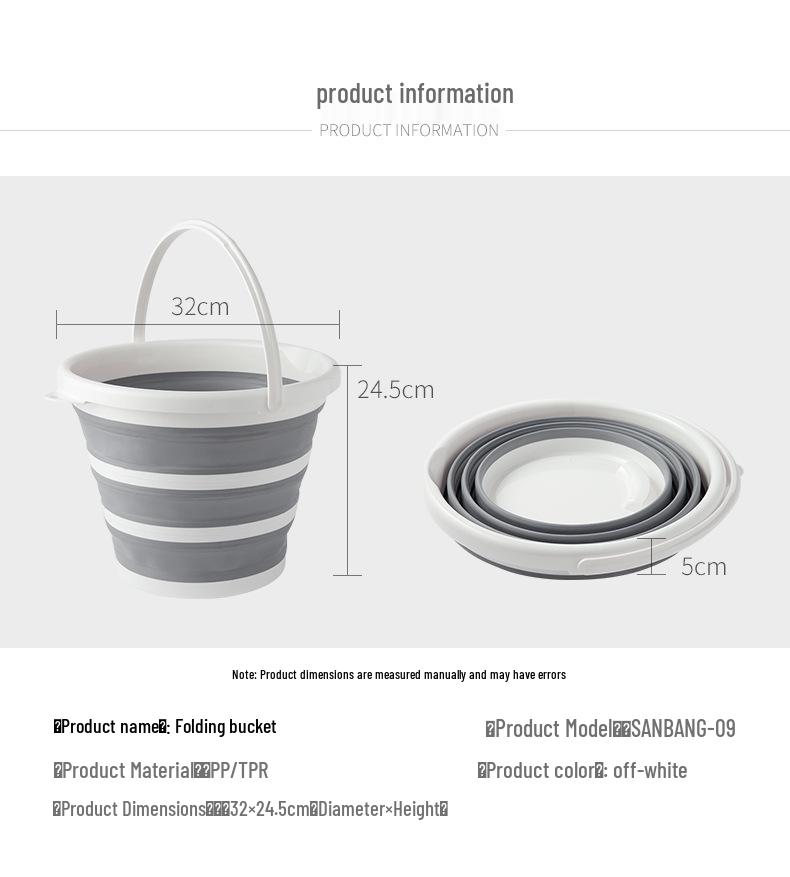 Portable Silicone Foldable Water Bucket for Outdoor, Car, and Camping Use