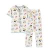 Pajamas Female Cute Cartoon Cardigan Cotton Short-Sleeved Trousers Soft And Skin-Friendly Summer Loungewear Two-Piece Set
