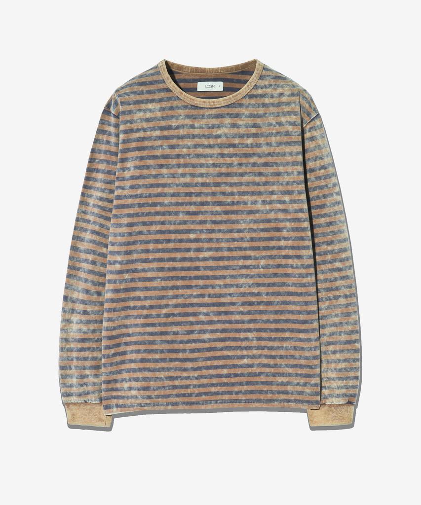 ECORR Vintage Washed Stripe Long Sleeve_Brown