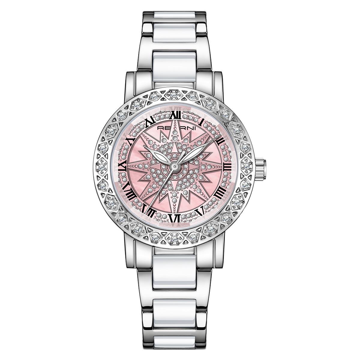 

ABORNI Rotation Dial Women Bracelet Watches Silver Ladies Wrist Watches Gift For Girlfriend Wife Quartz Wristwatches серебряный/розовый