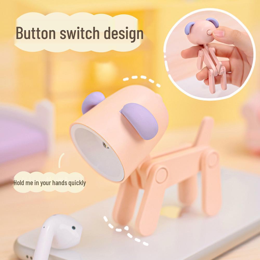 Creative LED Mini Night Light - Cartoon Pet Ears Folding Desk Lamp, Ideal Gift