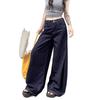 Women's High-Waisted Dark Blue Wide-Leg Jeans, Spring 2025 - Slimming, Hot Girl Style, Loose Straight-Leg Floor-Length Design