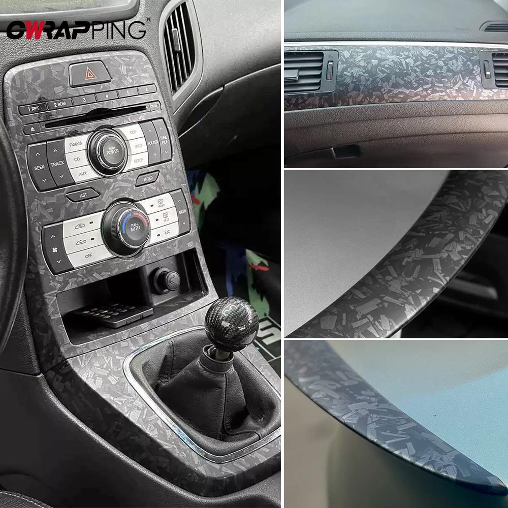 Kované uhlíkové matné samolepky na auto Černá červená Karoserie dveře nárazník kapota Vodotěsná dekorativní fólie pro úpravu auta Příslušenství