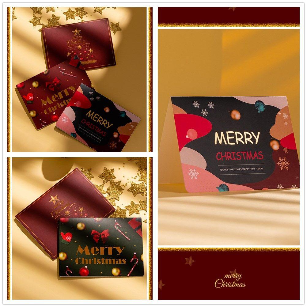 Mit Umschlägen Aufklebern Grußkarte Bronzefarbene Segenskarte Frohe Weihnachten Weihnachtsgrußkarte