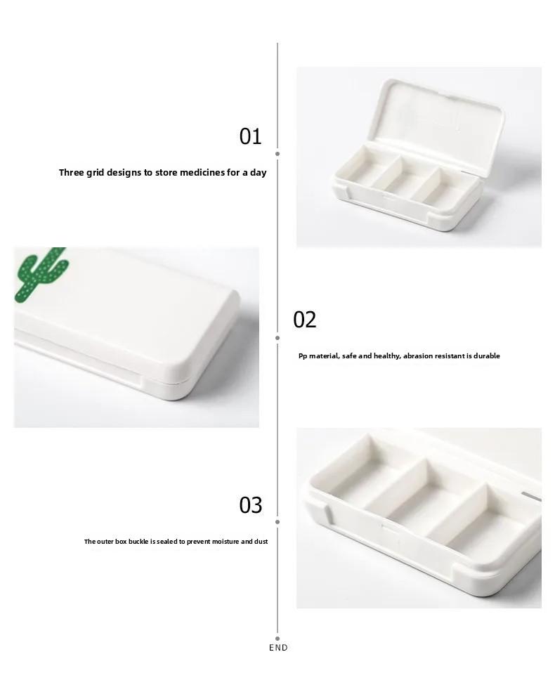 Portable Pill Organizer 3 Compartment Weekly Daily Pill Box Small Mini Medicine Dispenser Storage Container Case for Home Travel
