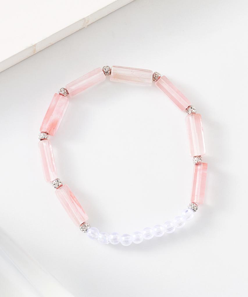 Polalita Rose Tube Crystal Bracelet (Plt-Br-062_Pk)