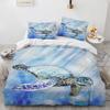 3D Print Red Blue Black Shark Whale Duvet Cover with Pillow Cover High Quality Soft Comforter Cover Bedding 100% Bamboo Fiber