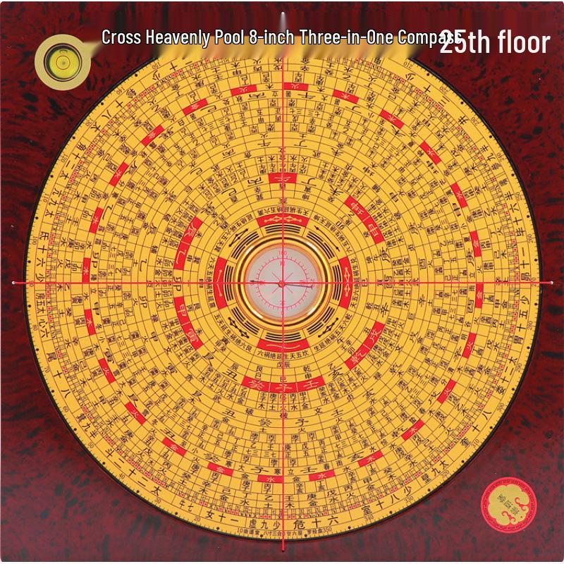 Brújula Chongdaotang Sanhe Feng Shui de Alta Precisión con Esfera de Cobre