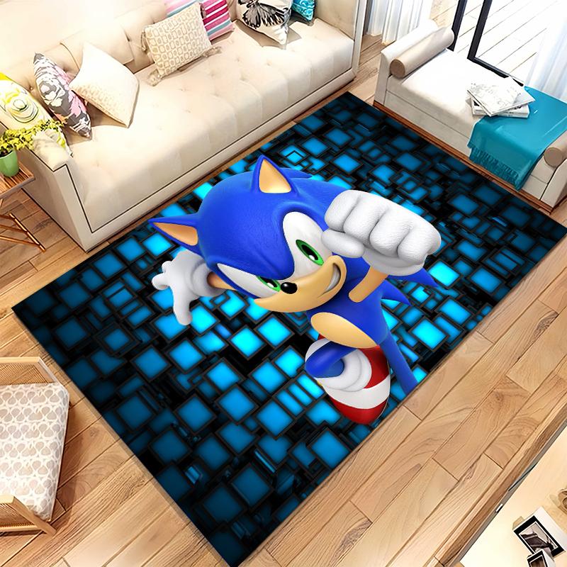 Retro S-Sonic Cartoon Games Living Room Non-Slip Area Rug Soft Carpet for Bedroom Kids Playroom Sofa,Home Decor Doormat Gift