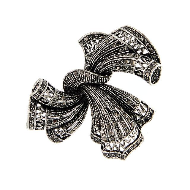 New Rhinestone Large Bow Brooch Vintage Fashion Bowkont Pin 2 Colors Available High Quality