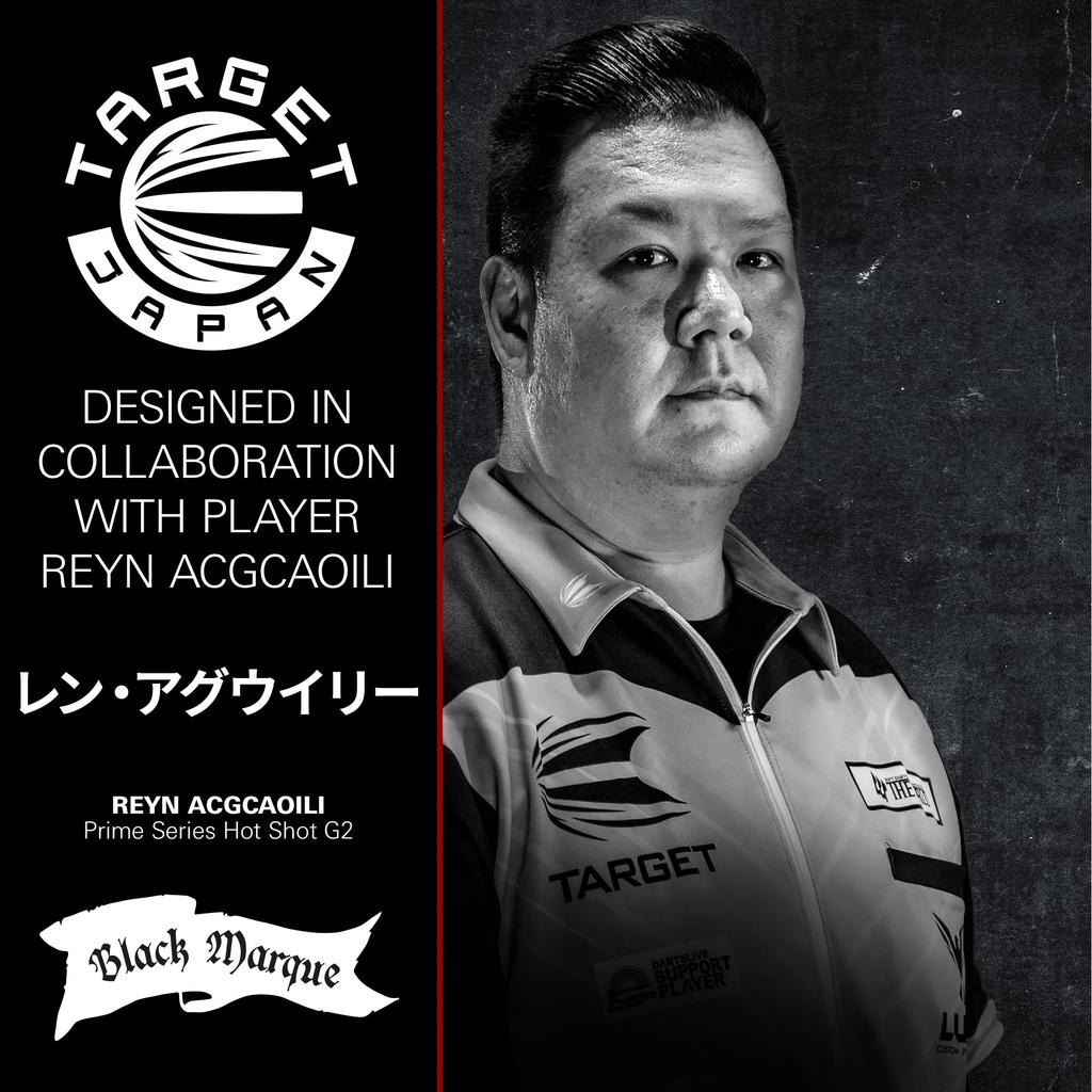 Target Japan BLACK MARQUE REYN GEN2 SP STEEL TIP DARTS Ren Agwiley Modell Wolfram Stahlspitze Dart 23G Form SWISS SILVER NANO POINT 30MM 90% 90%