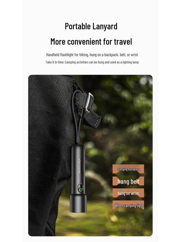 Rechargeable High-Brightness Multifunctional Flashlight with Long Battery Life for Indoor & Outdoor Use