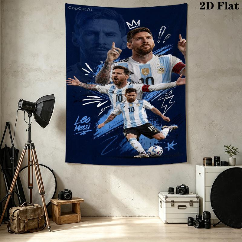 Messi Wall Tapestry Aesthetic Wall Hanging Printed Fabric Blanket Decorative Tapestries for Bedroom Living Room Home Decor