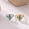 Trendy Zircon-Studded European and American Fashion Ring for Daily Wear