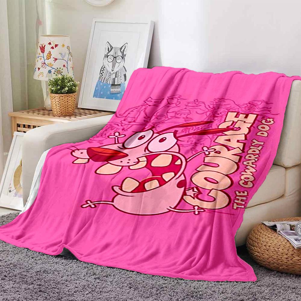 

1pc courage dog Soft Warm Throw for Home, Office, Trave, All-Season Cozy Bedding Gift, Office Cozy Accessory 1143 80cmx120cm(31inx47in)
