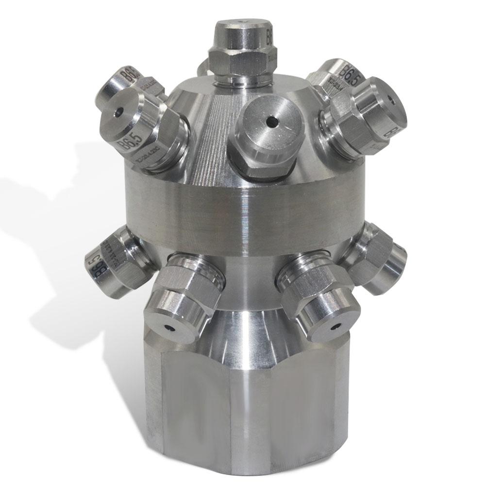 Stainless Steel Industrial Tank Cleaning Nozzle Multi-head Atomizing Linear Nozzle Washing Nozzle Bottle Cleaning Head