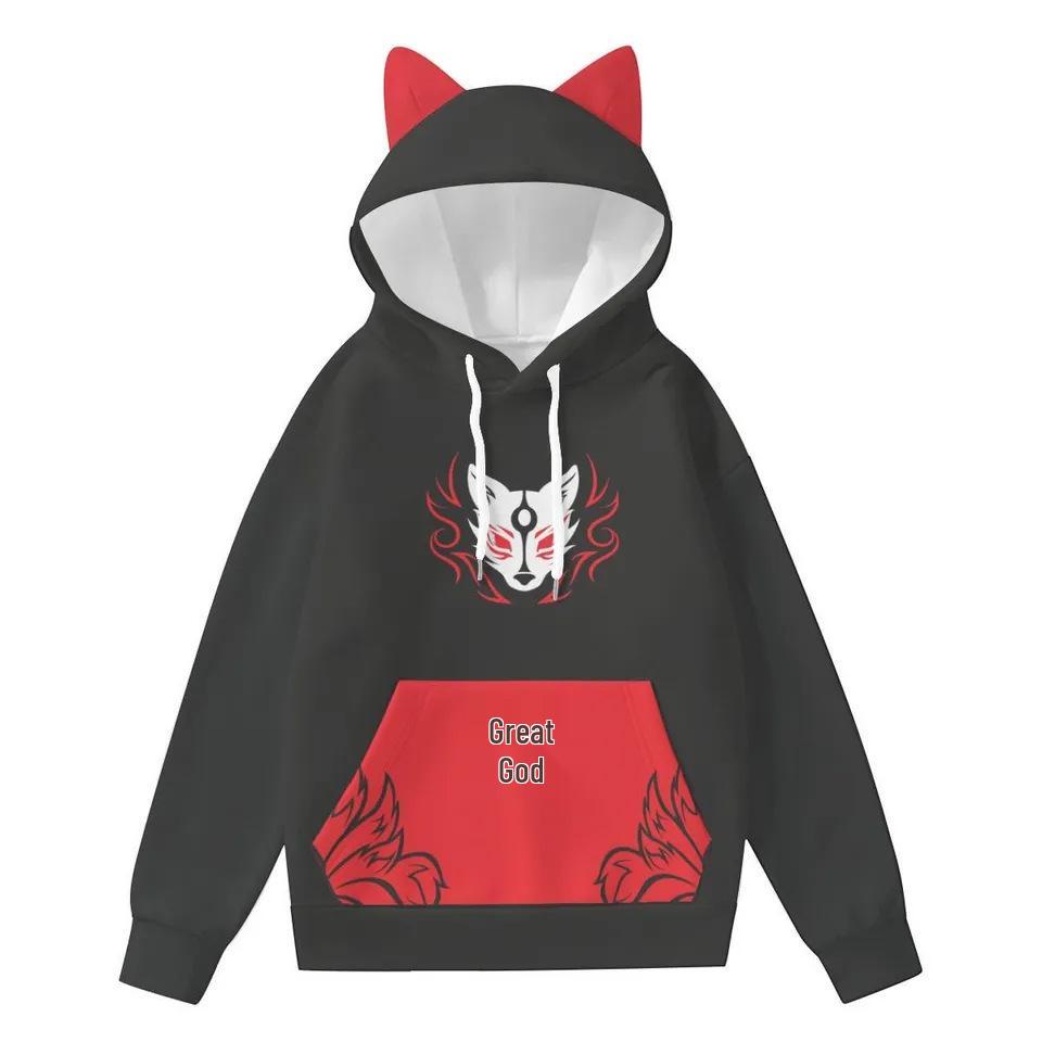 Cat Ear Hoodie: Demon Slayer Nezuko Anime 3D Print