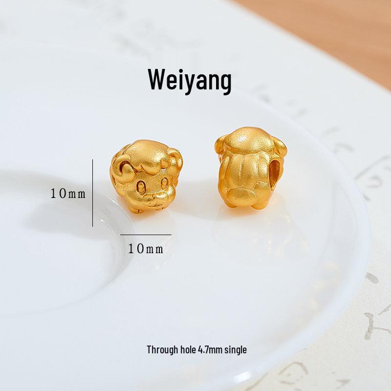 Vietnam Znamení Zvěrokruhu Pozlacené Korálky & Náramek z Červené Šňůrky DIY Sada - Distanční Korálky a Přívěsky s Velkým Otvorem