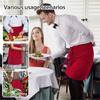 Waitress Aprons with 3Pocket Waist Aprons Commercial Waiter Half Apron with Extra Long Straps for Restaurant Server Work
