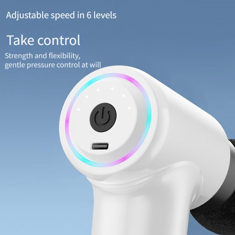 Portable Fascial Massage Gun Electric Percussion Pistol Massager Body Relaxation Massage Deep Tissue Replaceable Massage Head