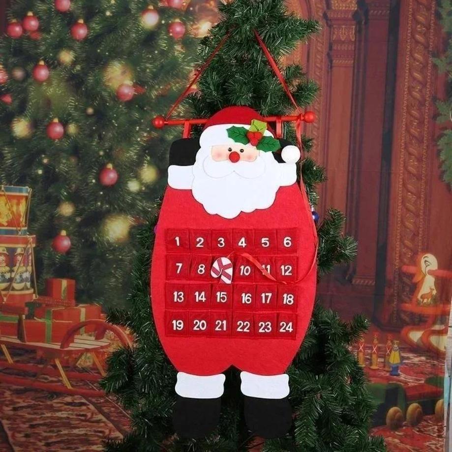 Creative Santa Claus Elk Non Woven Christmas Countdown Calendar Christmas Home Decoration Christmas Countdown Calendar Decor