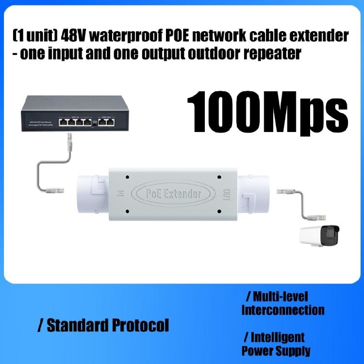 Weatherproof Ethernet Repeaters 48V POE Extender With IP67 Protections For Outdoor Cameras Networking Signal Boosting