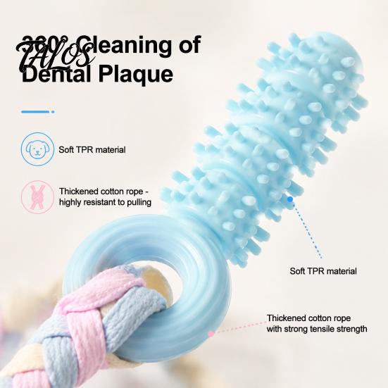 Natural Rubber Pet Play Toys Spiky Dog Chew Toy with Cotton Rope, Molar Stick Toy, Interactive Tough for Aggressive Chewers Small Medium Dogs